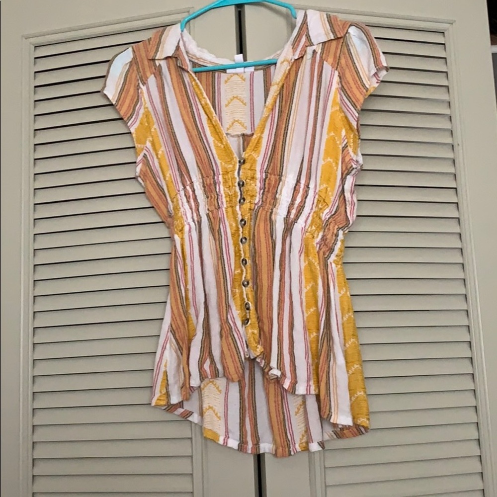 Gold/Orange Striped Blouse